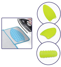 Silicon mat for heat resistance and safety during ironing.