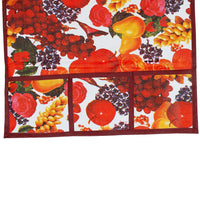 PVC decorative cover for fridge top, featuring a fruit pattern.