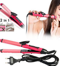 Hair styling tool with straightener and curler.