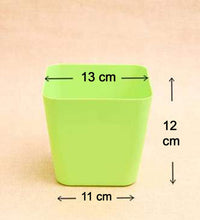 Green square flower pots for gardening