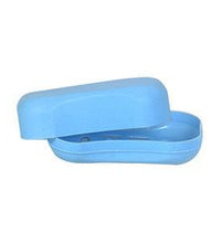 Soap container with lid, keeps bathroom soap clean and protected.