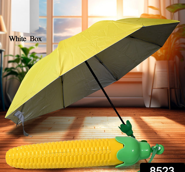 Vegetable shaped Folding Umbrella, Plastic Case Creative Fashion Folding Mini Sun Shade Rain Umbrella, Unique Umbrella, Sun & UV Protection, Cute Design (1 Pc)