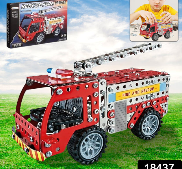 Metal DIY Fire Truck Building Blocks for Kids