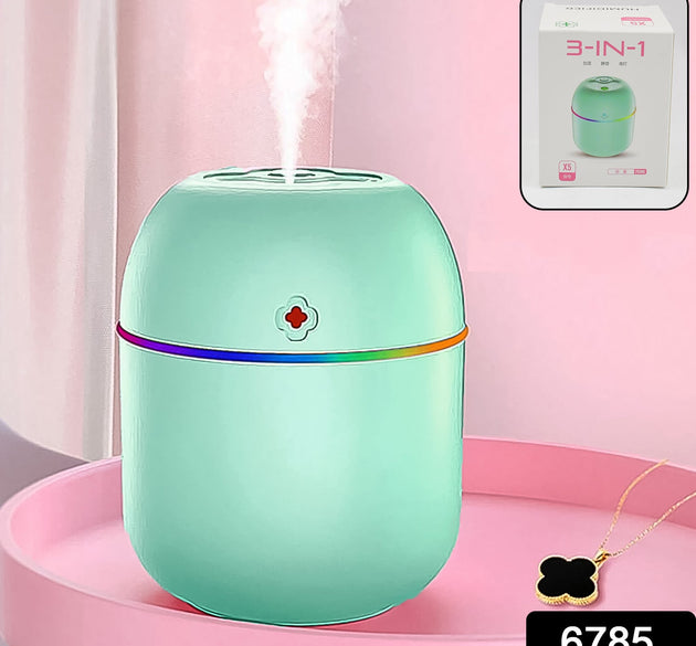 Portable Lighting Mini Humidifier, USB Personal Desktop Air Humidifier for Baby Bedroom Travel Office Home with Light, Cool Mist Humidifier, Essential Oil Diffusers, Cool Mist Humidifiers (250 ML)