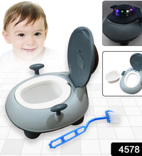 Musical potty training seat with portable lighting