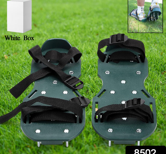 Lawn Aerator Sandals, Garden Grass Aerator Spiked Sandals Green Studded Shoes for Yard Patio Garden Excavation