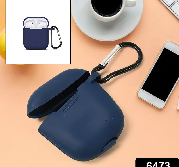 Silicone Shockproof Protection Wireless Headphones Carrying Box Cover with Metal Keychain