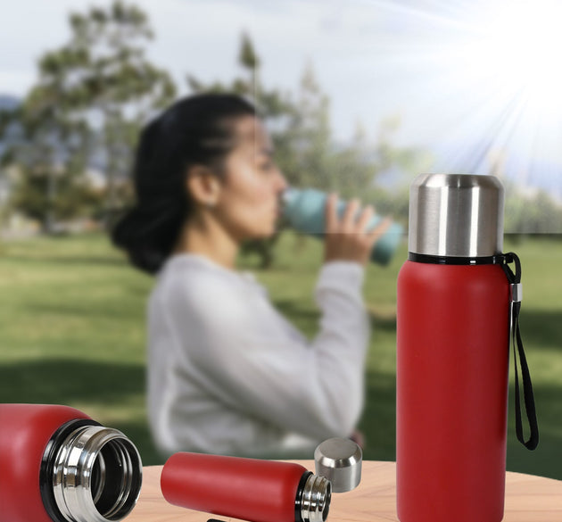 Stainless Steel Water Bottle, Fridge Water Bottle, Stainless Steel Water Bottle Leak Proof, Rust Proof, Cold & Hot Thermos steel Bottle| Leak Proof | Office Bottle | Gym | Home | Kitchen | Hiking | Trekking | Travel Bottle (Approx 600ML)